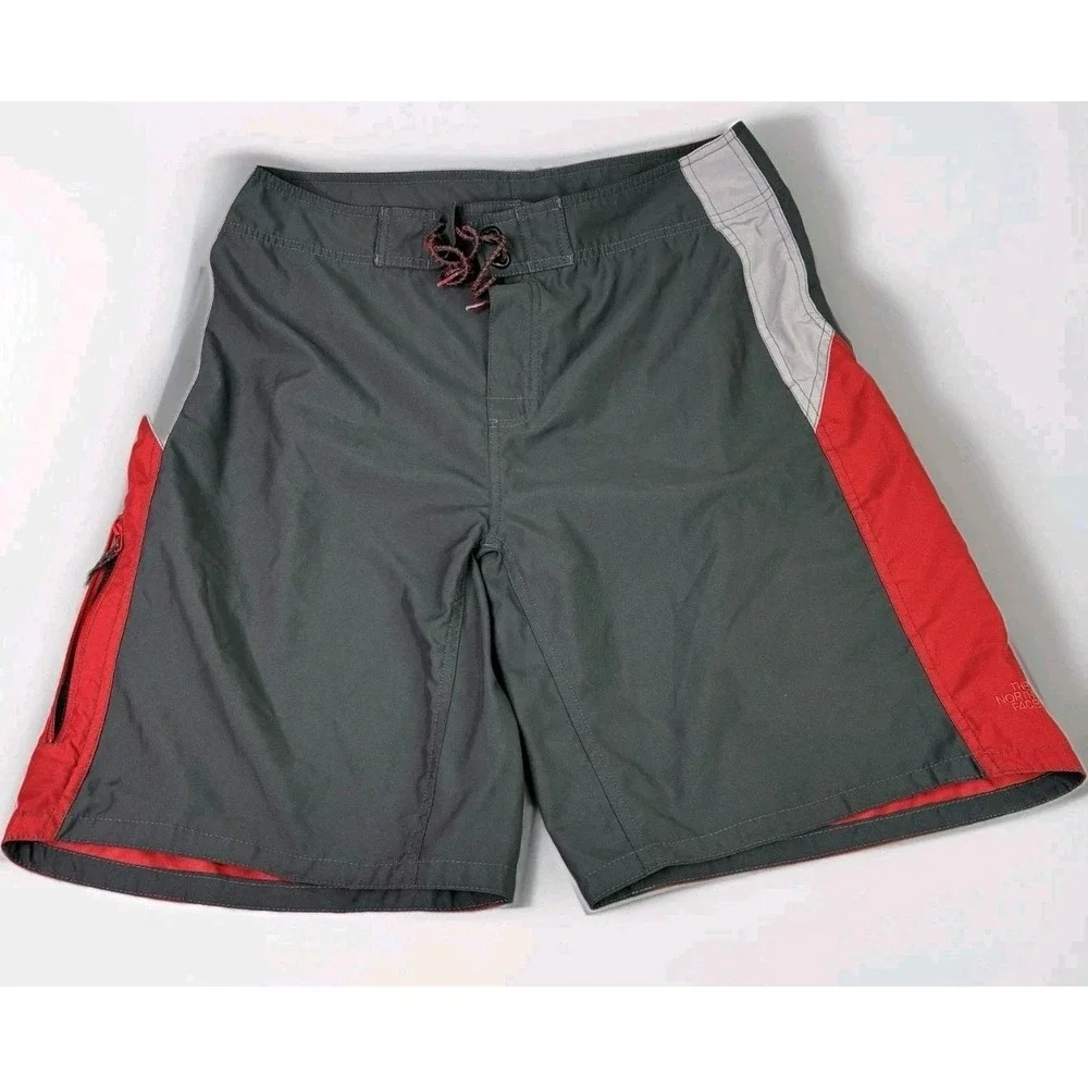 The North Face Swim Trunks Mens Size 34 Blue Swim Shorts Drawstring Large Logo